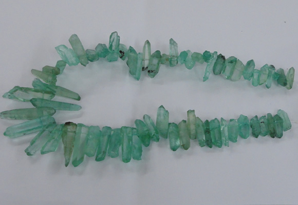 CTD1695 Top drilled 5*15mm - 7*35mm sticks dyed white crystal beads