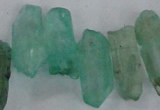 CTD1707 Top drilled 10*15mm - 15*35mm sticks dyed white crystal beads