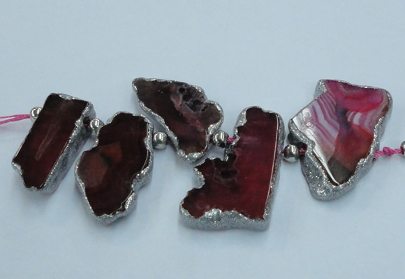 CTD1729 Top drilled 25*35mm - 30*45mm freeform agate slab beads