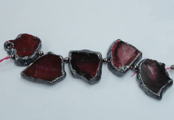 CTD1741 Top drilled 25*35mm - 35*50mm freeform agate slab beads