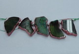 CTD1747 Top drilled 25*35mm - 35*50mm freeform agate slab beads