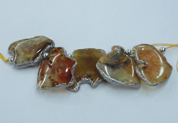 CTD1755 Top drilled 20*40mm - 35*55mm freeform agate slab beads