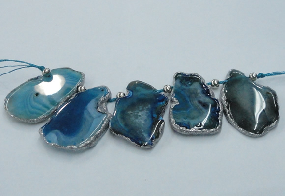 CTD1760 Top drilled 20*40mm - 35*55mm freeform agate slab beads