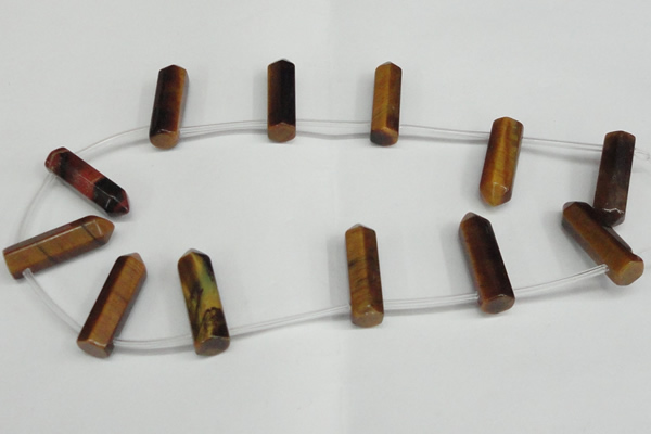 CTD1808 Top drilled 10*30mm - 10*32mm sticks yellow tiger eye beads