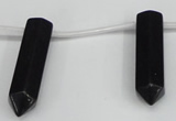 CTD1812 Top drilled 10*30mm - 10*32mm sticks black agate beads
