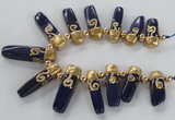 CTD1919 Top drilled 8*20mm - 10*35mm sticks lapis lazuli gemstone beads