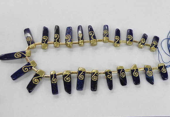 CTD1927 Top drilled 8*20mm - 10*35mm sticks lapis lazuli beads