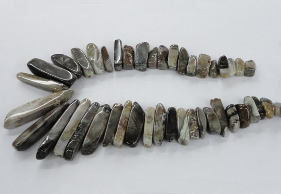 CTD1930 Top drilled 8*15mm - 10*50mm sticks agate gemstone beads