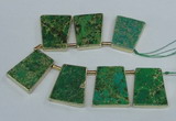 CTD1955 Top drilled 30*40mm - 35*45mm trapezoid sea sediment jasper beads