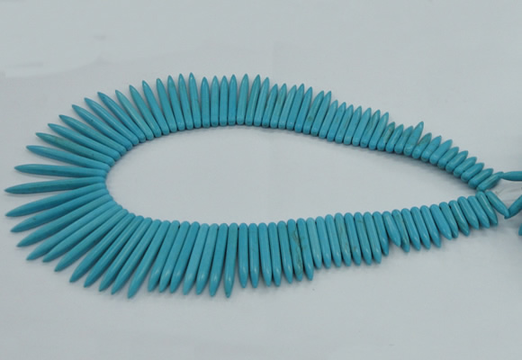 CTD2023 Top drilled 5*20mm - 5*45mm sticks turquoise beads