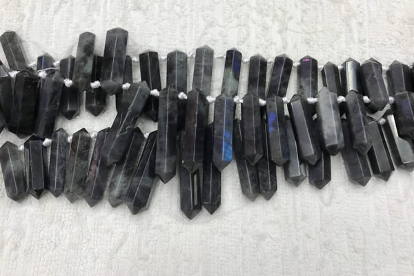 CTD2115 Top drilled 10*25mm - 12*45mm sticks labradorite beads
