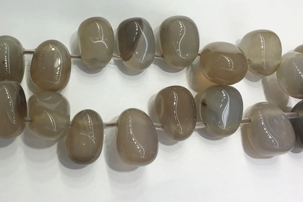 CTD2120 Top drilled 15*25mm - 18*25mm freeform agate beads