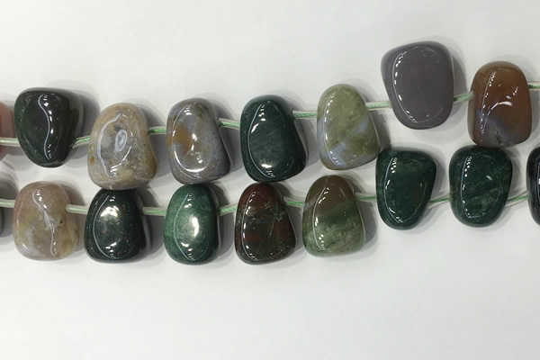 CTD2148 Top drilled 15*25mm - 18*25mm freeform Indian agate beads