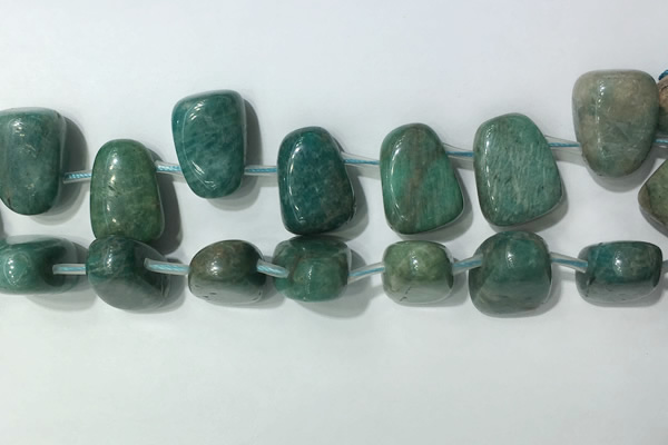 CTD2150 Top drilled 15*25mm - 18*25mm freeform amazonite beads