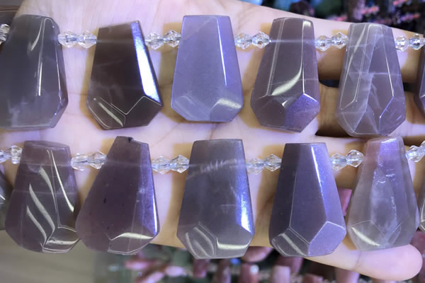 CTD2336 Top drilled 16*18mm - 20*30mm faceted freeform moonstone beads