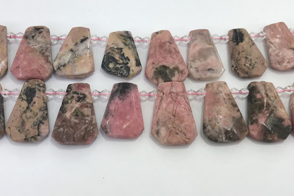 CTD2360 Top drilled 16*18mm - 20*30mm faceted freeform rhodonite beads