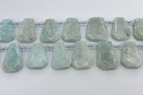 CTD2366 Top drilled 16*18mm - 20*30mm faceted freeform amazonite beads