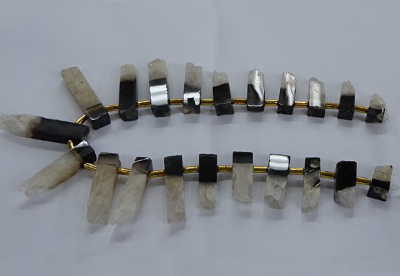 CTD2525 Top drilled 8*25mm - 11*50mm sticks druzy agate beads