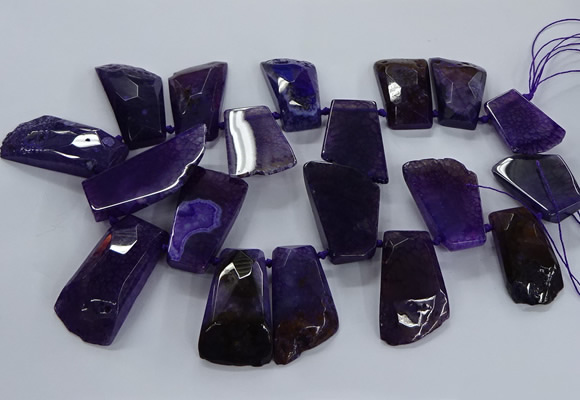 CTD2557 Top drilled 20*35mm - 30*45mm freeform agate gemstone beads