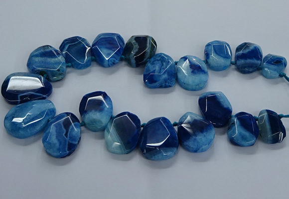 CTD2588 Top drilled 20*25mm - 30*40mm faceted freeform agate beads