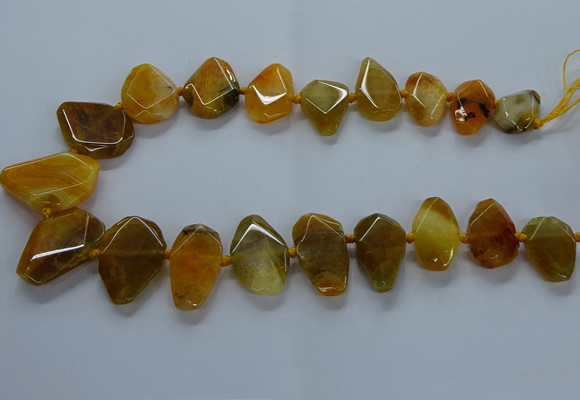 CTD2593 Top drilled 15*20mm - 25*35mm faceted freeform agate beads