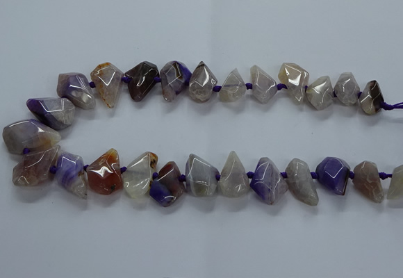 CTD2594 Top drilled 15*20mm - 25*35mm faceted freeform agate beads