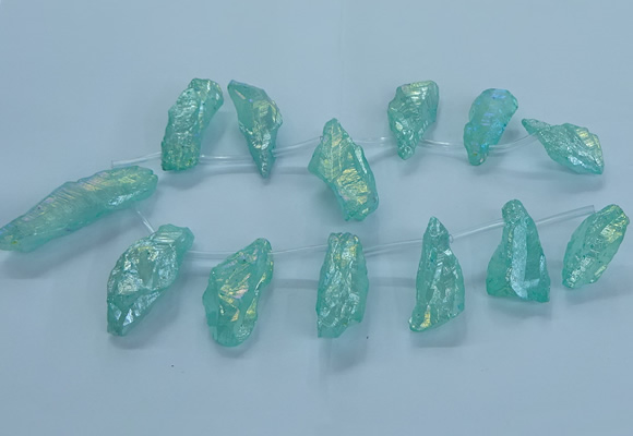 CTD2625 Top drilled 10*25mm - 20*45mm nuggets plated druzy quartz beads