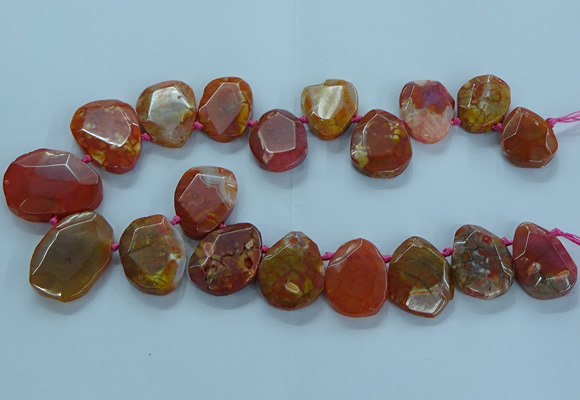 CTD2640 Top drilled 20*25mm - 30*40mm faceted freeform agate beads