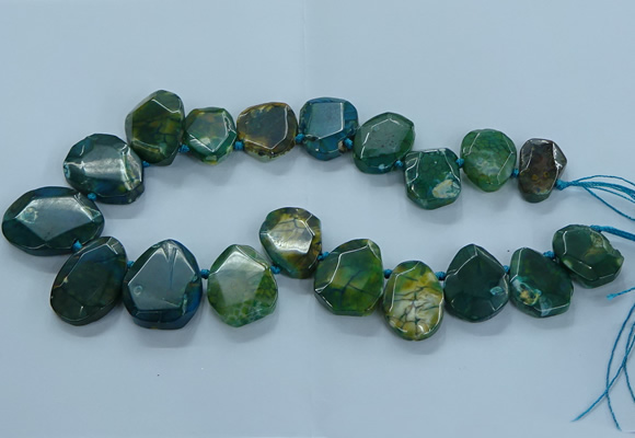 CTD2645 Top drilled 20*25mm - 30*40mm faceted freeform agate beads