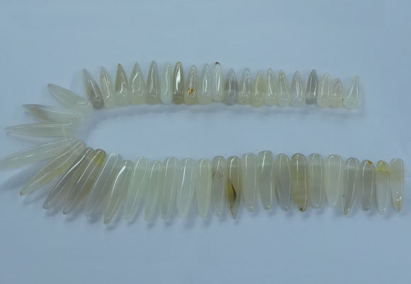 CTD2678 Top drilled 8*25mm - 10*50mm bullet agate beads wholesale