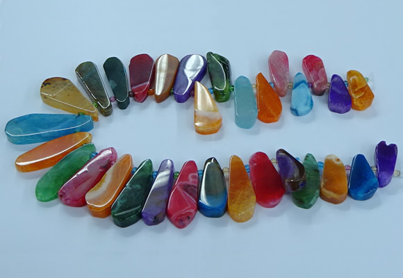 CTD2705 15.5 inches 10*25mm - 18*50mm freeform agate beads