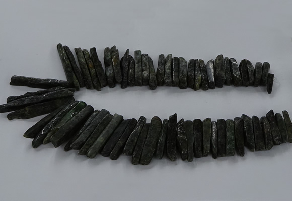 CTD2765 Top drilled 6*20mm - 8*55mm sticks green kyanite beads