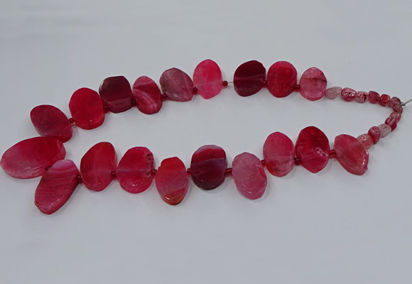 CTD2783 Top drilled 15*25mm - 25*40mm oval agate gemstone beads