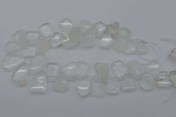 CTD300 Top drilled 15*20mm - 20*25mm freeform white crystal beads