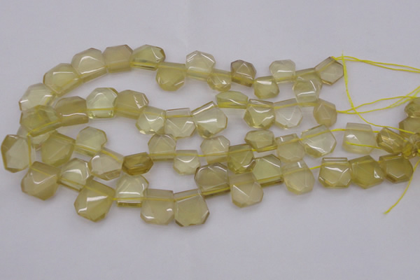CTD312 Top drilled 15*18mm - 18*20mm faceted freeform lemon quartz beads