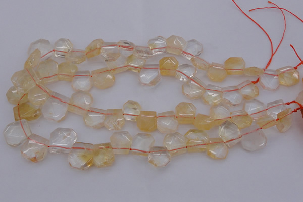 CTD315 Top drilled 15*18mm - 18*20mm faceted freeform citrine beads