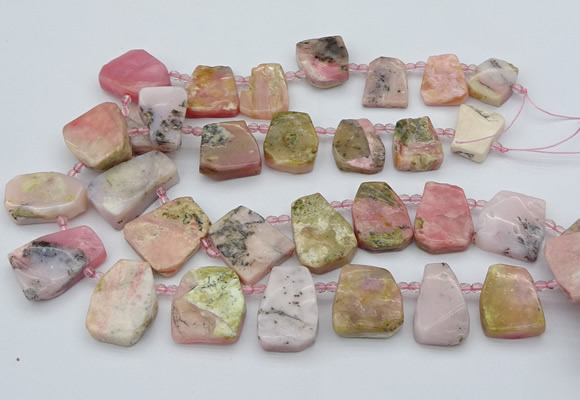 CTD339 Top drilled 15*20mm - 25*30mm freeform pink opal beads