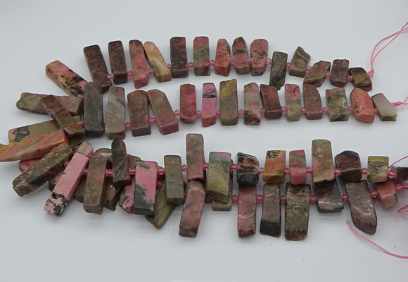 CTD3502 Top drilled 10*25mm - 10*45mm sticks rhodochrosite beads