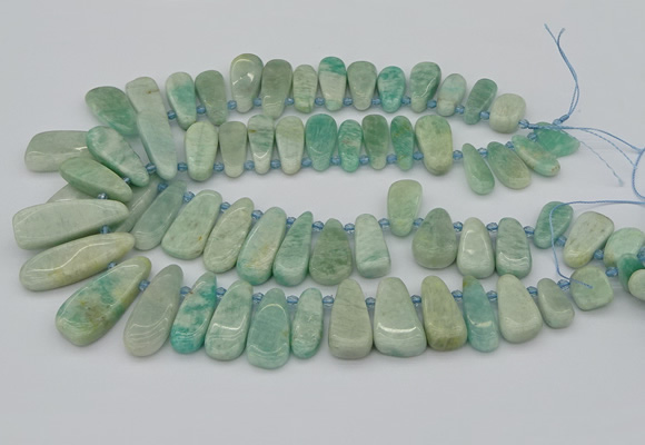 CTD3530 Top drilled 10*22mm - 15*45mm freeform amazonite beads