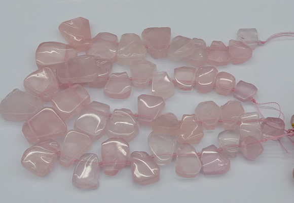 CTD3533 Top drilled 15*20mm - 25*30mm freeform rose quartz beads