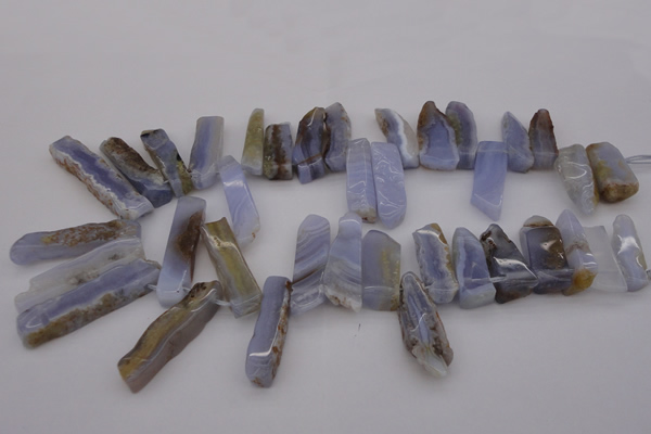 CTD354 Top drilled 10*28mm - 10*50mm wand blue lace agate beads