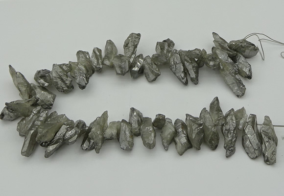 CTD3558 Top drilled 10*20mm - 12*30mm sticks plated quartz beads