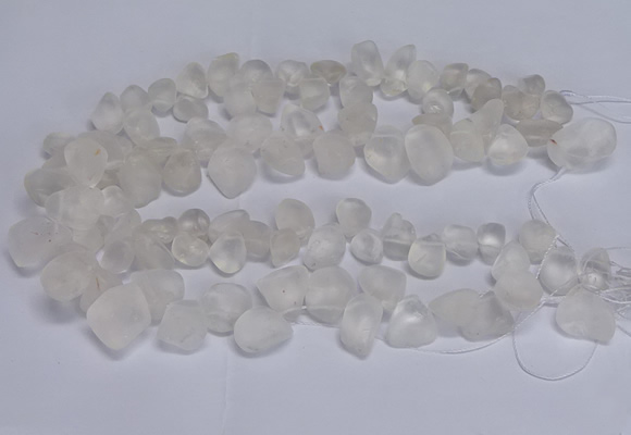 CTD3600 Top drilled 10*14mm - 13*18mm nuggets white crystal beads