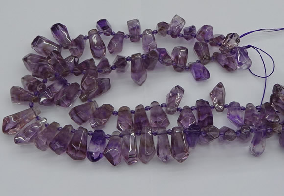 CTD3621 Top drilled 9*18mm - 16*30mm faceted nuggets ametrine beads