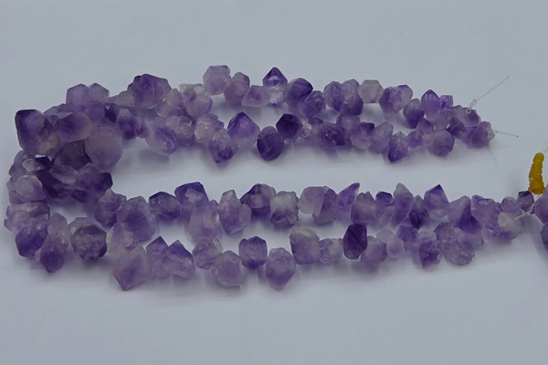 CTD3705 Top drilled 5*8mm - 15*20mm faceted nuggets amethyst beads