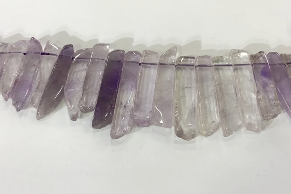 CTD3722 Top drilled 8*20mm - 10*50mm sticks light amethyst beads