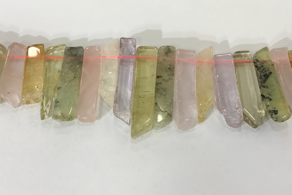 CTD3728 Top drilled 8*20mm - 10*50mm sticks mixed quartz beads