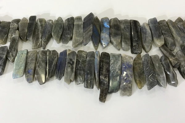 CTD3739 Top drilled 8*20mm - 10*50mm sticks labradorite beads
