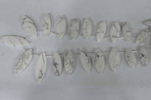 CTD38 Top drilled 10*32mm – 15*42mm marquise white howlite beads