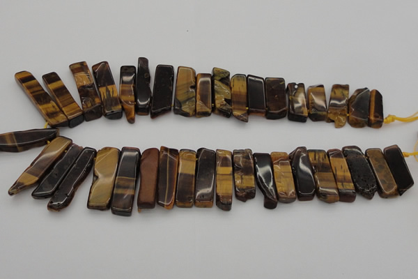 CTD384 Top drilled 10*20mm - 12*50mm wand yellow tiger eye beads